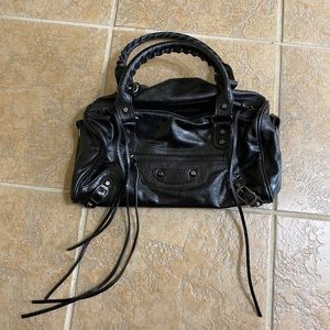 Leather Moto style handbag